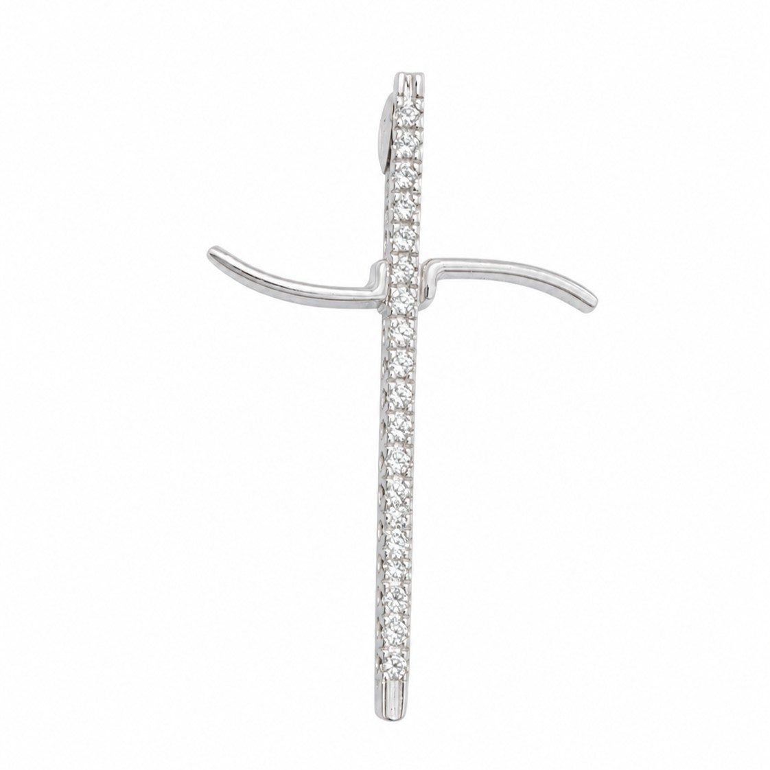 14K White Gold Women Cross