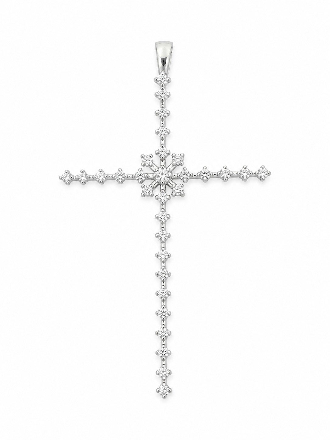 14K White Gold Women Cross