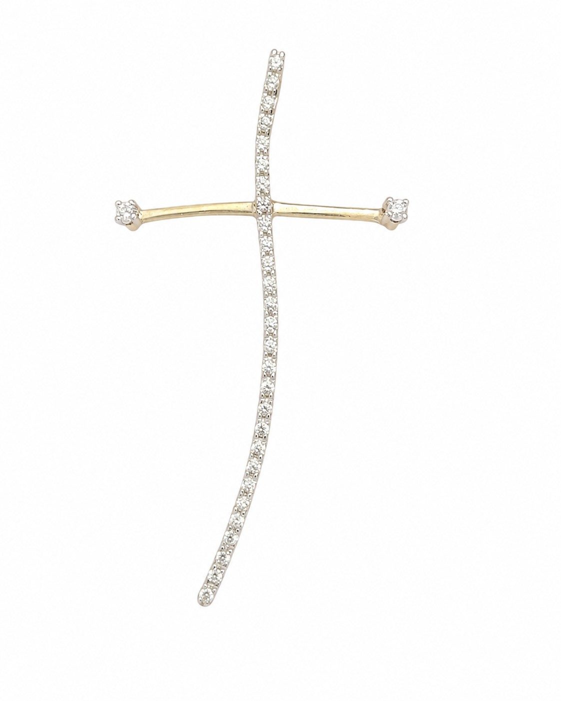 14K Two-Tone Gold Women Cross
