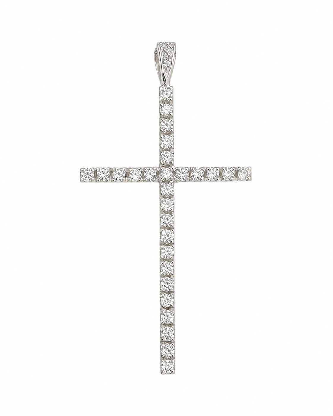 14K White Gold Women Cross