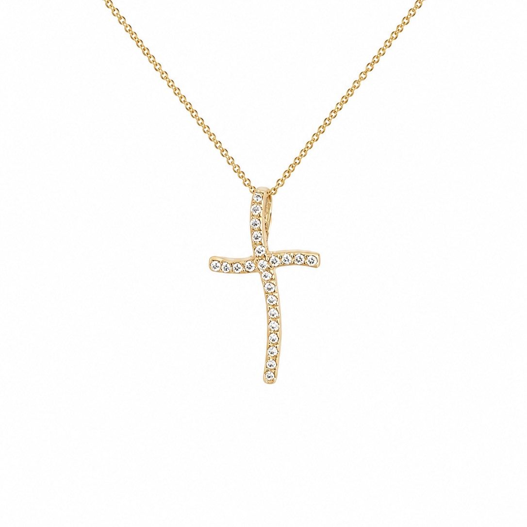 14K Gold Women Cross Necklace