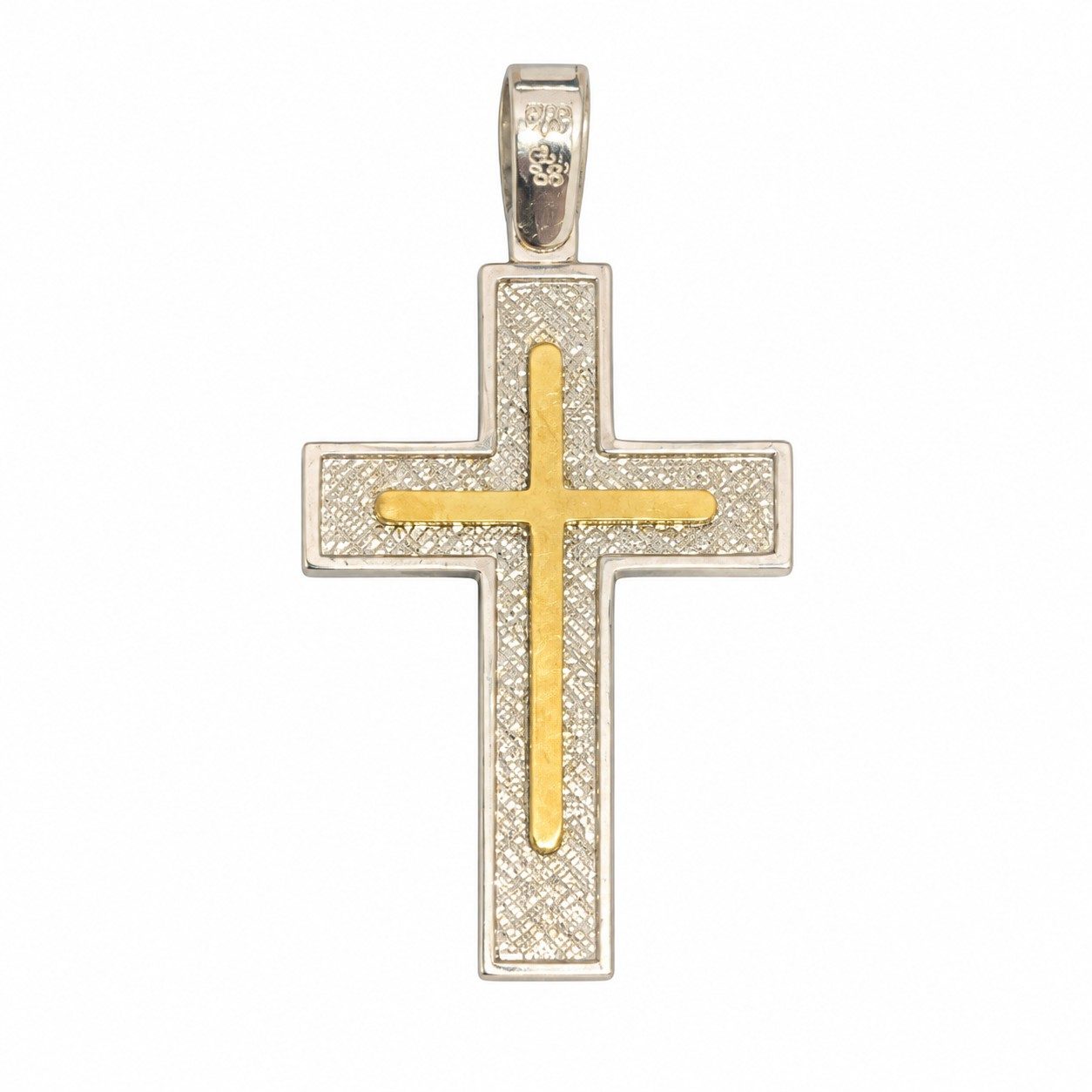 14K Two-Tone Gold Men Cross