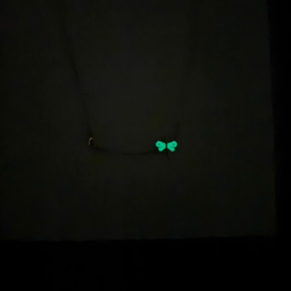 14K Gold Women Necklace with glow-in-the-dark Enamel