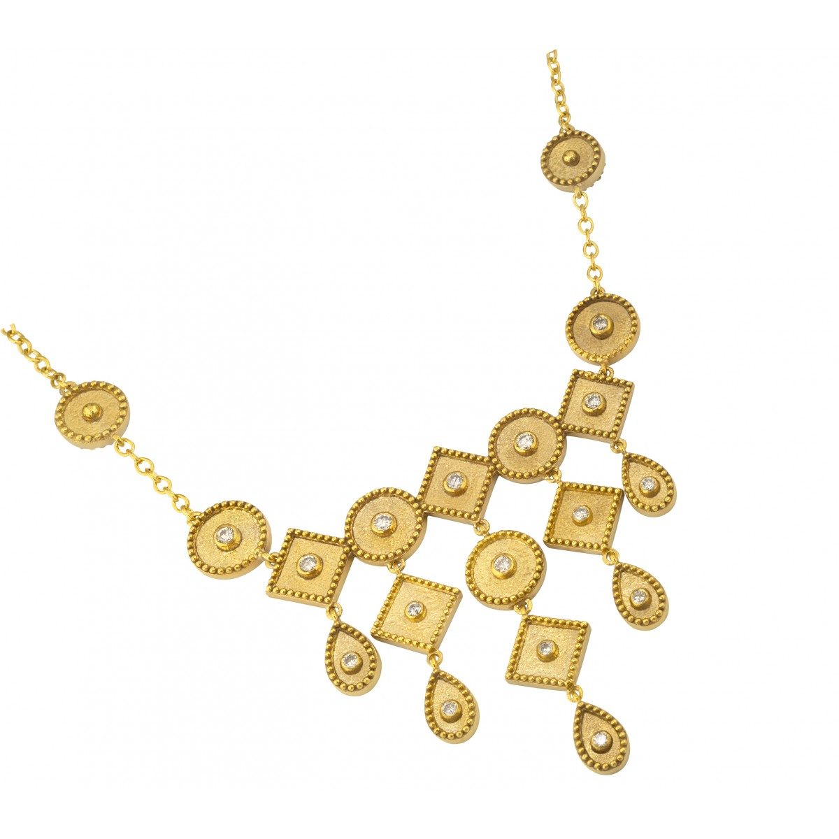 18K Gold Women Necklace with Diamonds