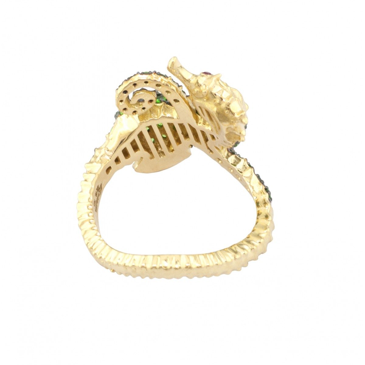 18K Gold Women Ring with Tsavorites