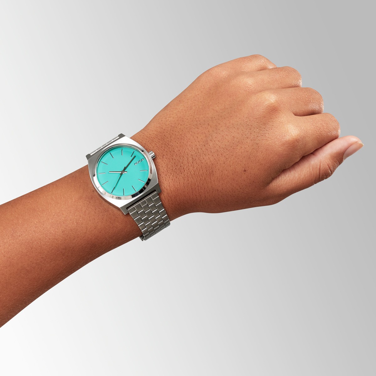 NIXON TIME TELLER SILVER/TURQUOISE