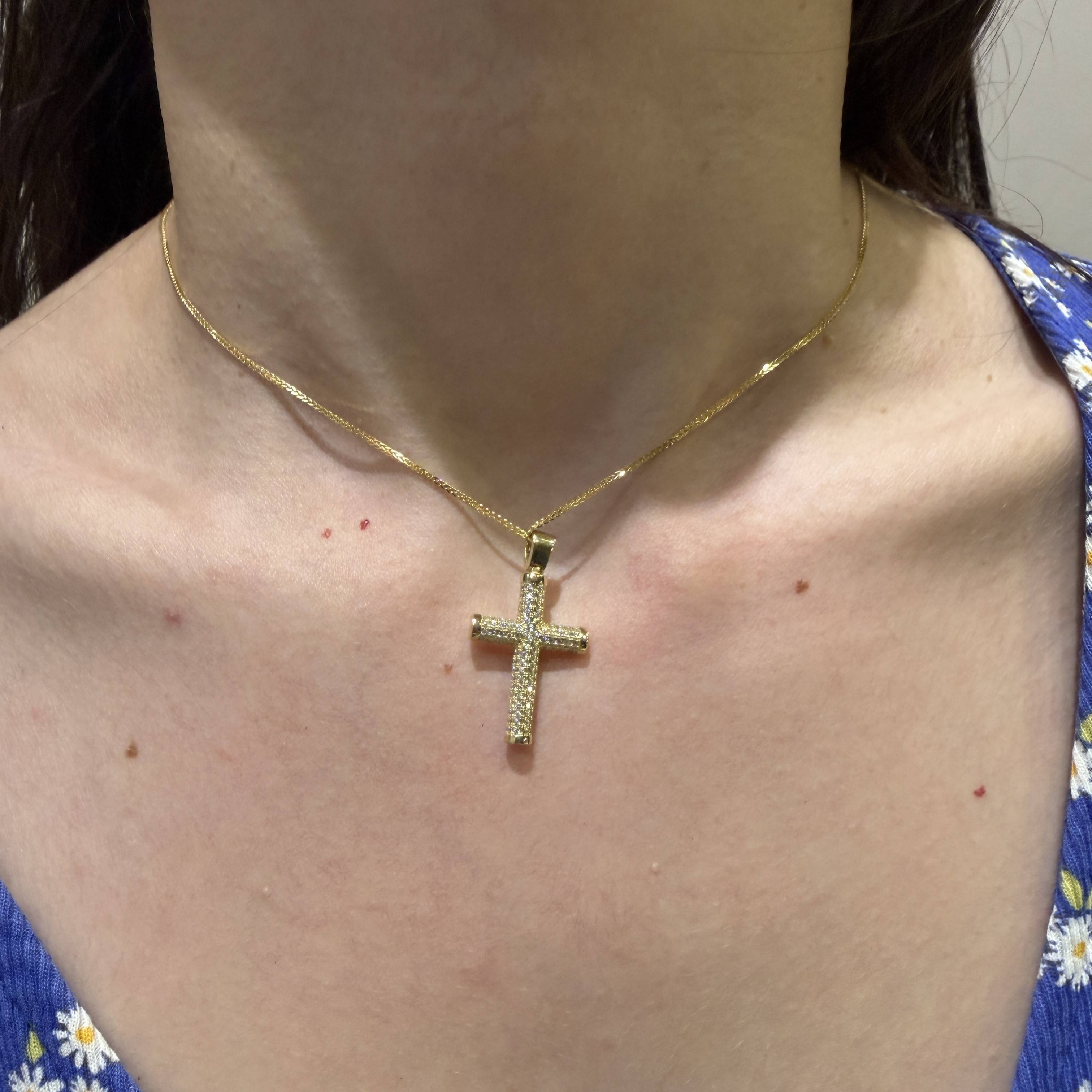 Χρυσός γυναικείος σταυρός Κ14